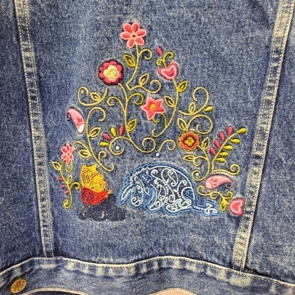 Disney Store Vintage Winnie The Pooh Denim Corduroy Collar Jacket Size S - Picture 10 of 16